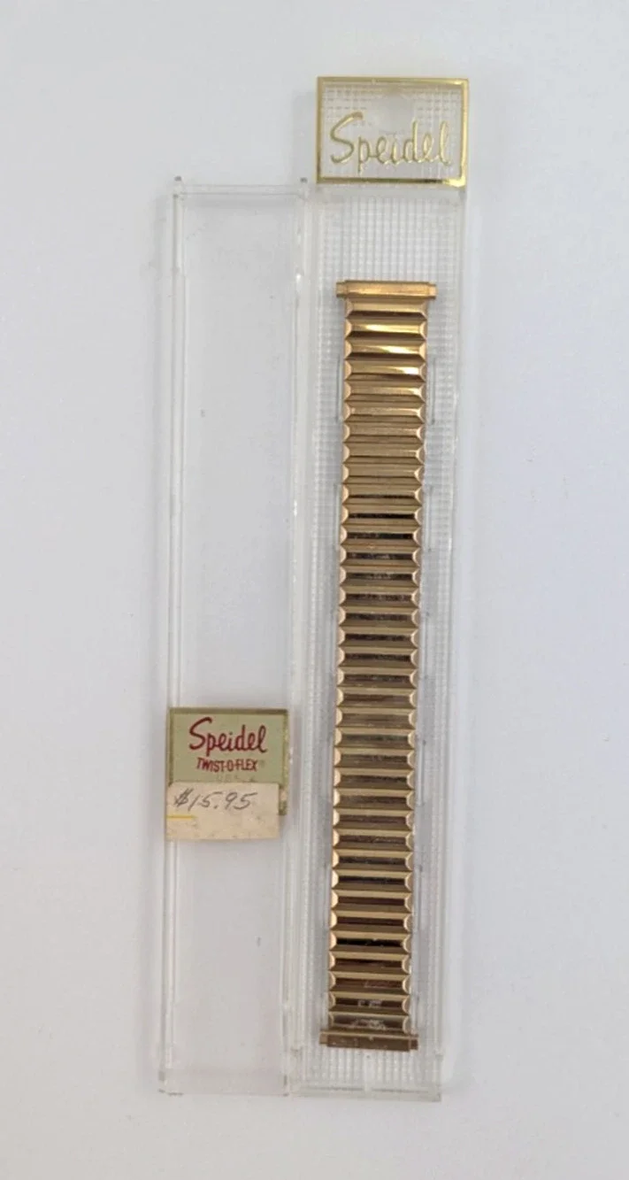 Speidel Gold Twist O Flex Stainless Steel Mens Watch Band